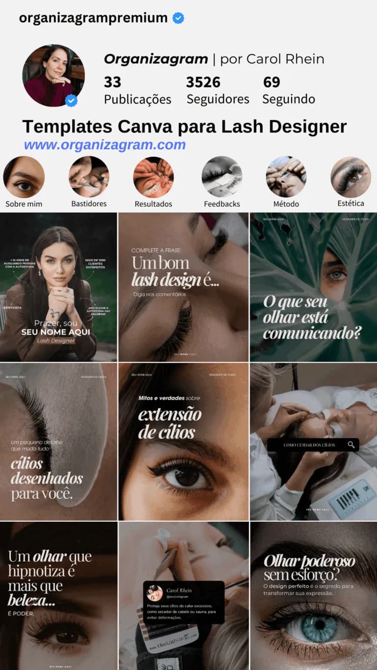 Template profissão Lash Design